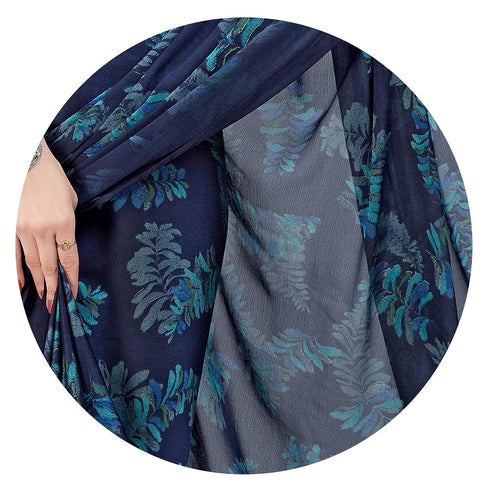 Vasthrlay Fashion Chiffon Turquoise Ethnic Wear