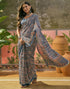 Vasthrlay Womens Printed Unstitched Maroon Saree
