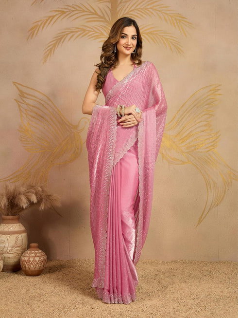 Vasthrlay Chiffon Siroski Unstitched Ethnic Wear