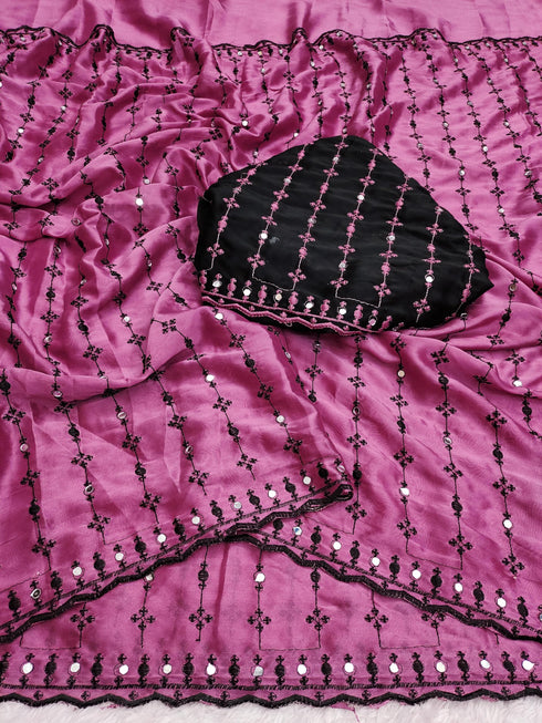 Vasthrlay Embroidery Unstitched Saree