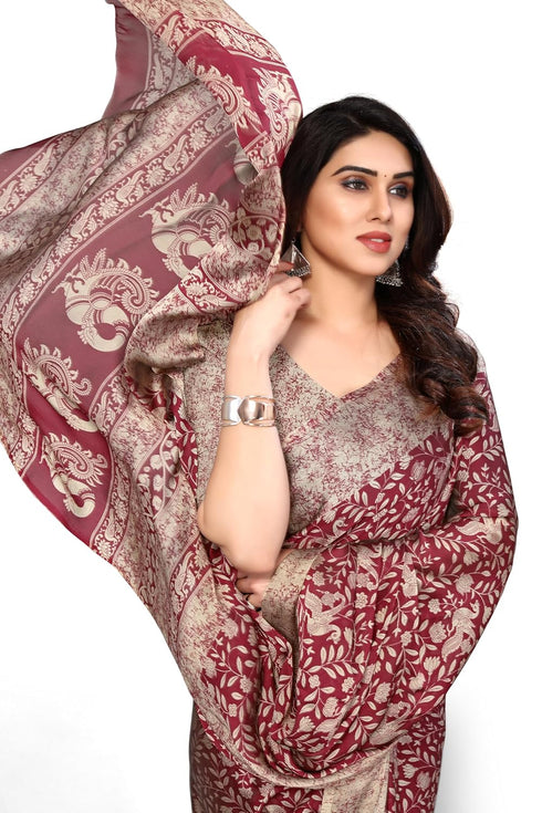Vasthrlay Fashion Chiffon Georgette Teal Ethnic Wear