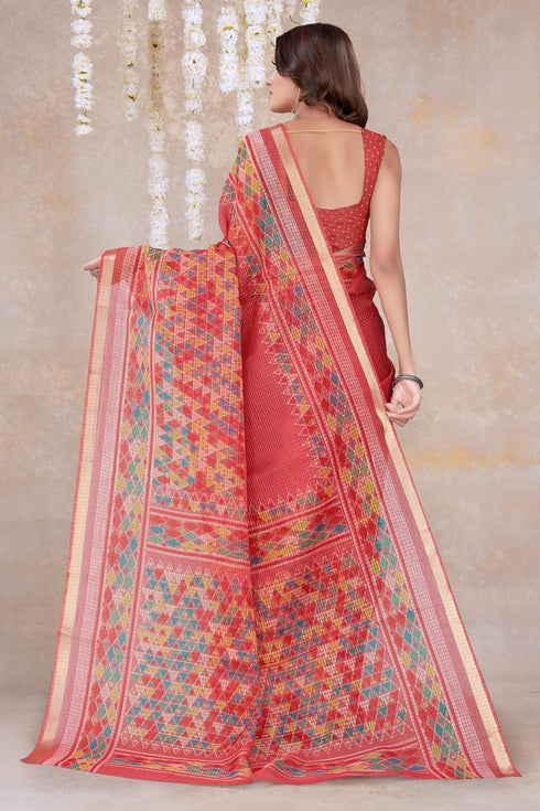 Vasthrlay Fashion Polyester Printed White Ethnic Wear