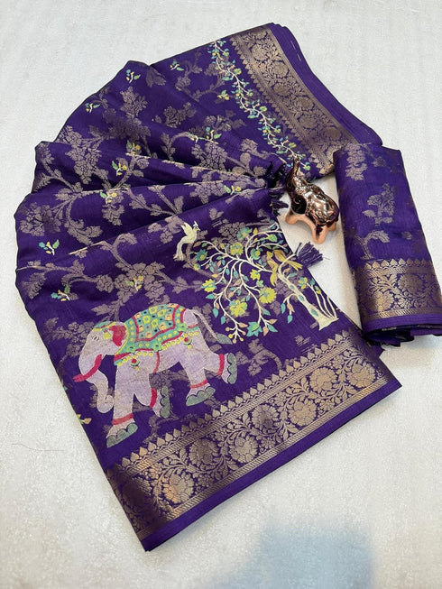 Vasthrlay Tussar Kalamkari Designer