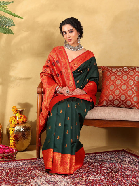 Vasthrlay Banarasi Unstitched Saree