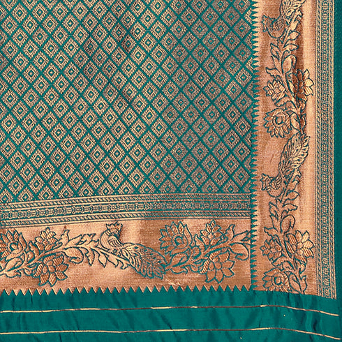 Vasthrlay Pink Kanjivaram Unstitched Saree