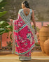 Vasthrlay Womens Printed Unstitched Maroon Saree