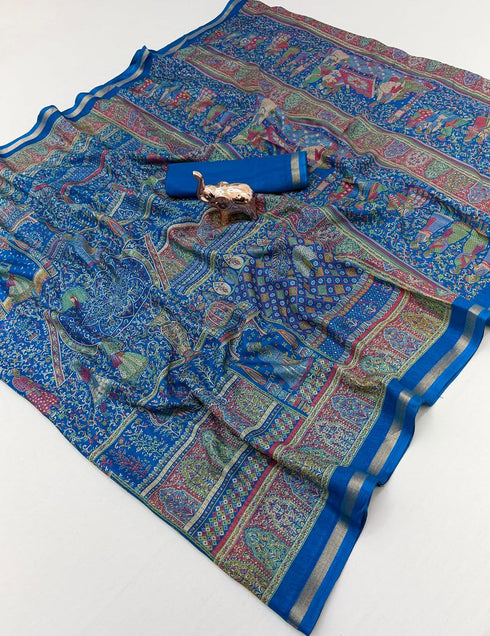 Vasthrlay Kalamkari Darkblue