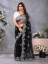 Vasthrlay Blue Embroidery Unstitched Saree