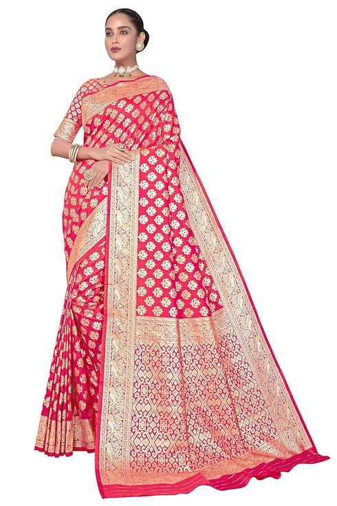 Vasthrlay Banarasi Bridal Maroon Ethnic Wear