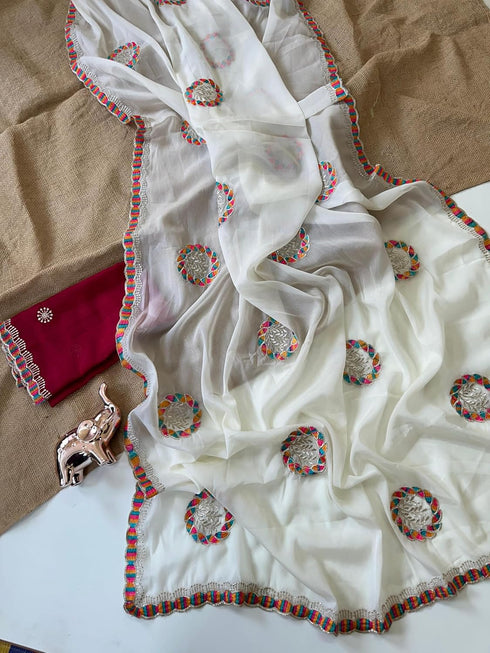 Vasthrlay Georgette Embroidery Unstitch