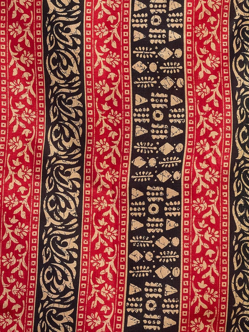 Vasthrlay Bandhani Printed Unstitched Black Saree
