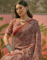 Vasthrlay Womens Printed Unstitched Maroon Saree