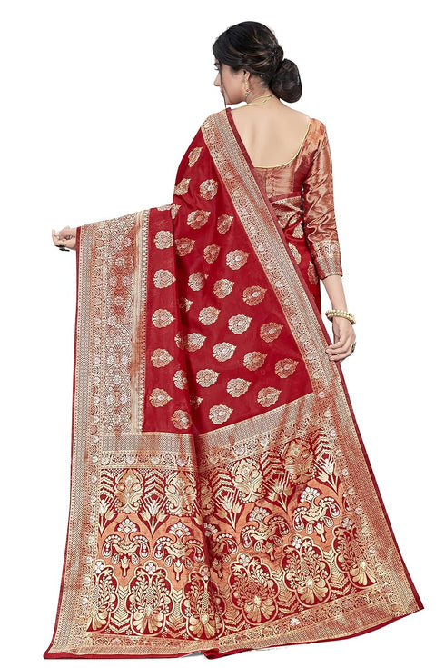 Vasthrlay Banarasi Blouse Bridal Red Ethnic Wear