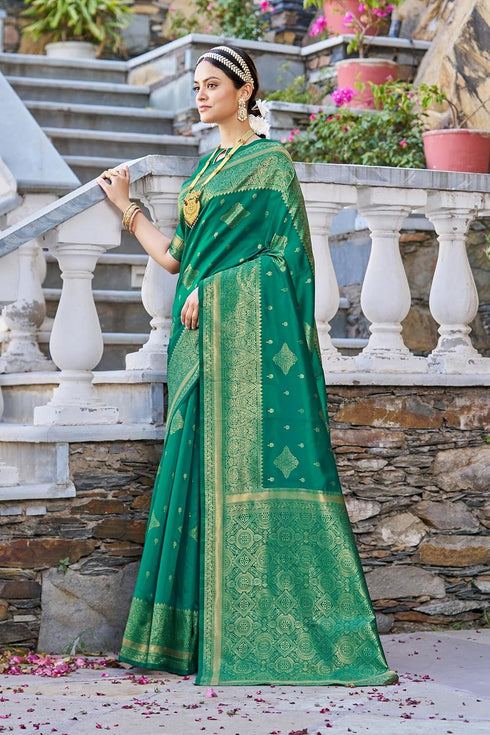 Vasthrlay Banarasi Maroon Ethnic Wear