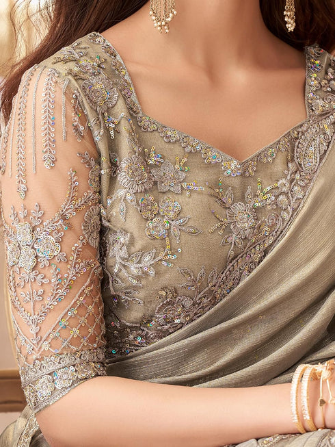 Vasthrlay Embroidery Unstitched Purple Ethnic Wear