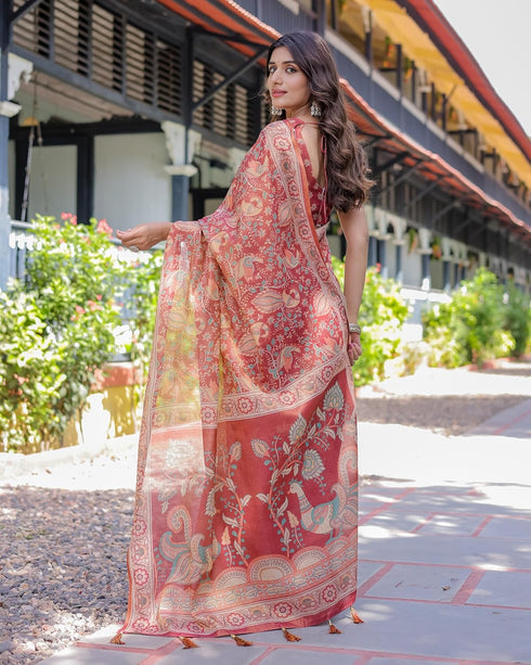 Vasthrlay Handloom Cotton Multicolour Saree