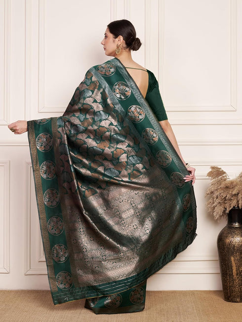 VasthrlayKanjeevaram Silk Unstitched Black Free Ethnic Wear