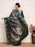VasthrlayKanjeevaram Silk Unstitched Black Free Ethnic Wear