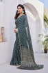 Vasthrlay Fashion Georgette Sequins Navy Ethnic Wear