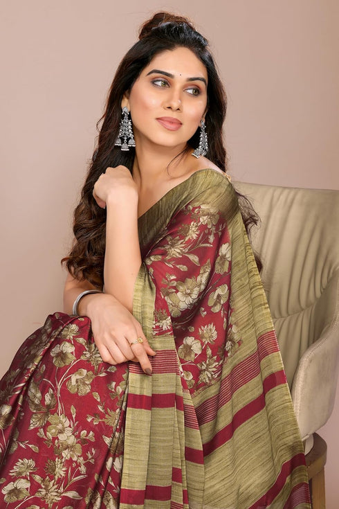 Vasthrlay Fashion Chiffon Printed Navy Ethnic Wear