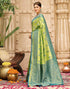 Vasthrlay Womens Banarasi Unstitched Yellow Saree