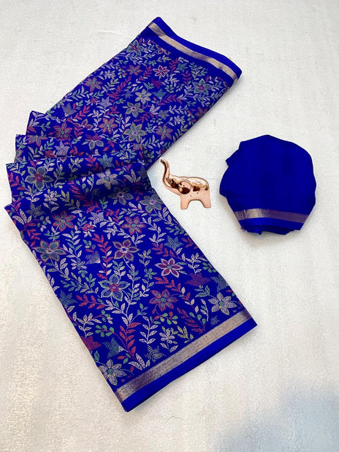 Vasthrlay Printed Beautiful Royalblue