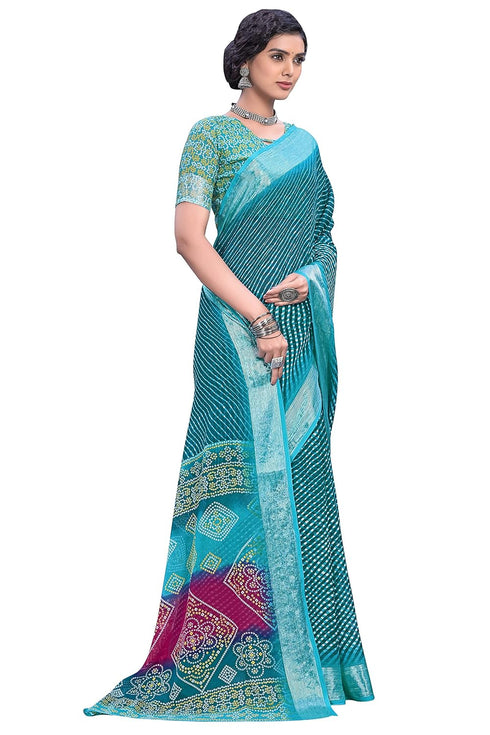 Vasthrlay Bandhani Chiffon Rani Ethnic Wear