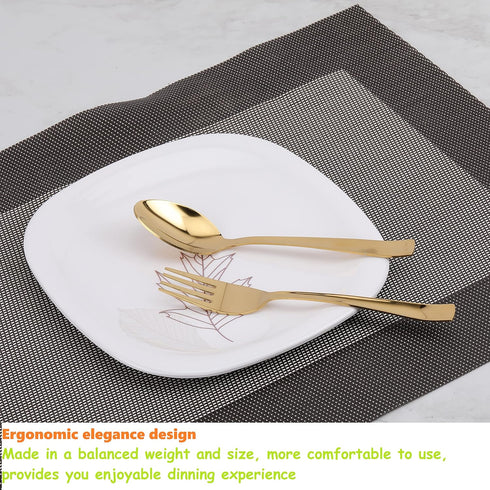ROSTON Cutlery Set | Stainless Steel Gold Premium Spoon Set Luxury Dinning Tabelware