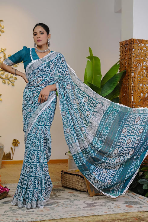 Vasthrlay Fashion Chevron Printed Ethnic Wear