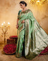 Vasthrlay Jacquard Banarasi Unstitched Mustard Saree