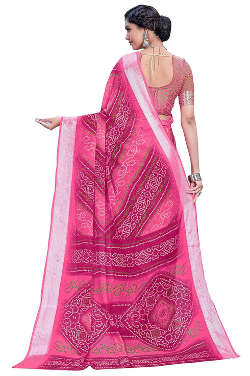 Vasthrlay Bandhani Chiffon Blue Ethnic Wear