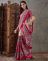 Vasthrlay Printed Tassels Unstitched Maroon Saree