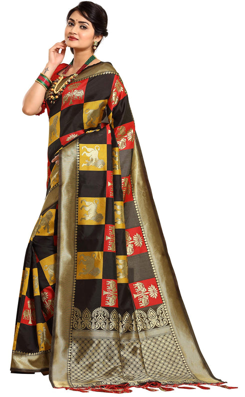 Vasthrlay Banarasi Printed Unstitched Saree