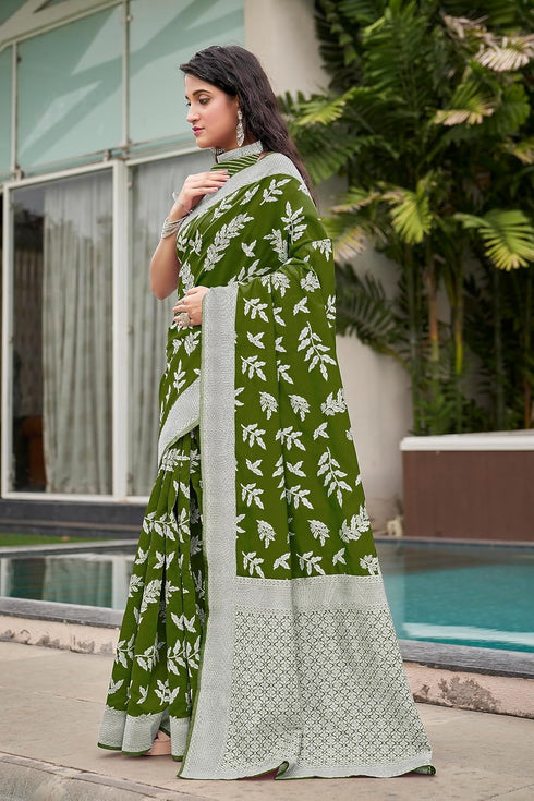 Vasthrlay Banarasi Seagreen Ethnic Wear