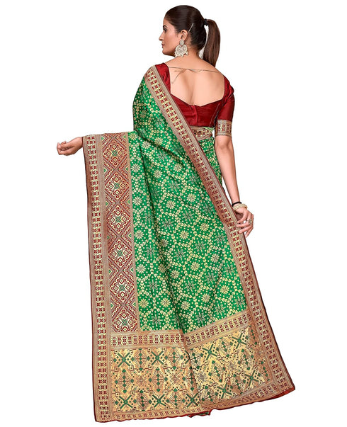 Vasthrlay Banarasi Pistagreen Ethnic Wear