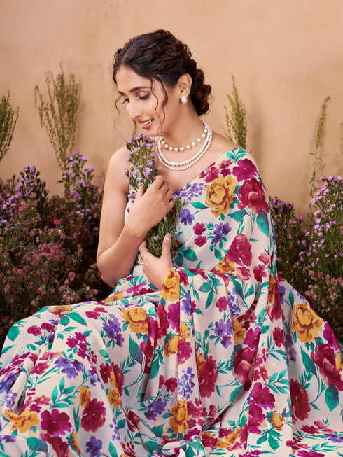Vasthrlay Georgette Printed Saree