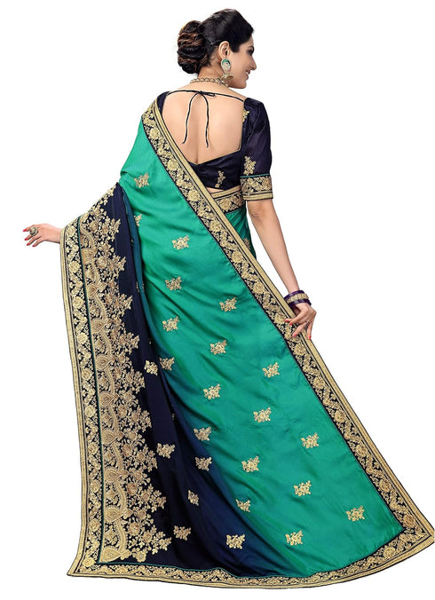 Vasthrlay Embroidey Blouse Blue Ethnic Wear