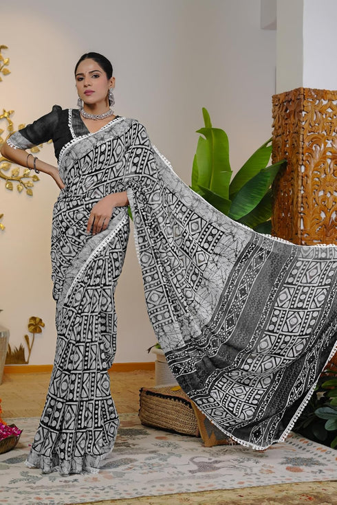 Vasthrlay Fashion Chevron Printed Ethnic Wear