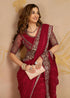 Vasthrlay Chiffon Embroidery Red Ethnic Wear