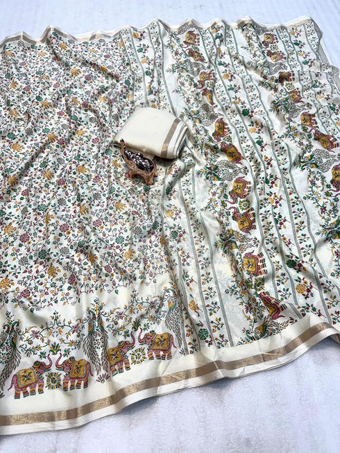 Vasthrlay Kalamkari Digital Piece Navy