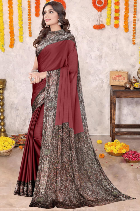 Vasthrlay Fashion Chiffon Abstrect Printed Ethnic Wear