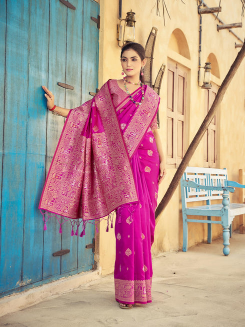 Vasthrlay Kanjivaram Unstitched Saree
