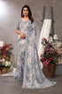 Vasthrlay Fashion Chiffon Printed Grey Ethnic Wear