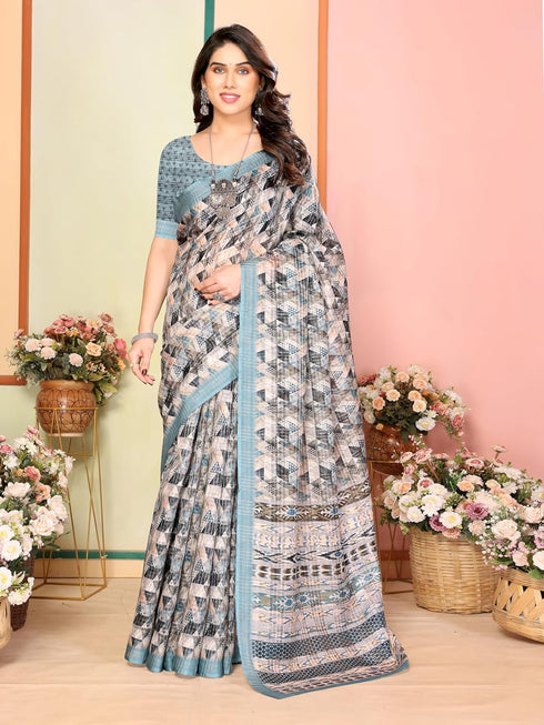 VasthrlayDigital Unstitched Dumbbell Red Free Ethnic Wear
