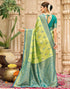 Vasthrlay Womens Banarasi Unstitched Yellow Saree