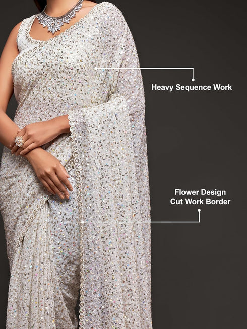 Vasthrlay Georgette Sequins Blouse Ethnic Wear