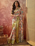Vasthrlay Printed Jacquard Unstitched Dusty Pink Saree