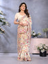 Vasthrlay Cream Kanjivaram Unstitched Saree