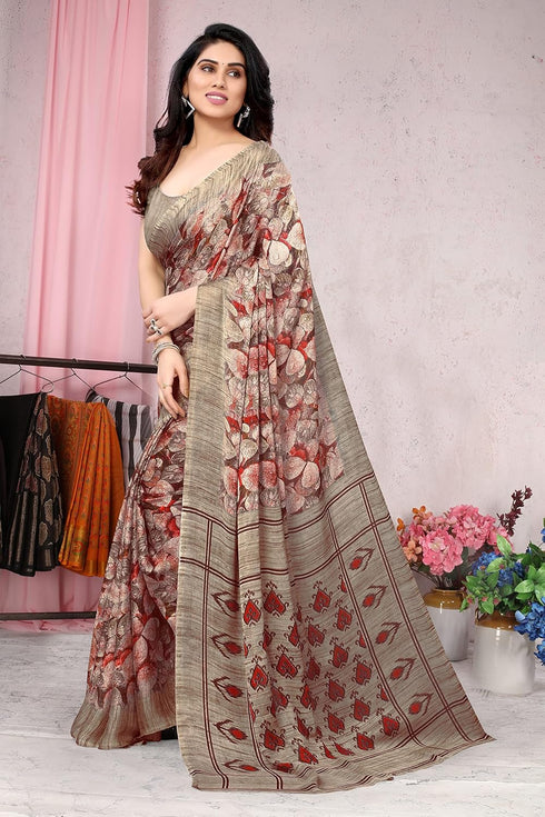 Vasthrlay Fashion Chiffon Dusty Turquoise Ethnic Wear