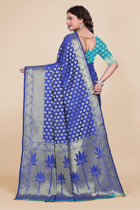 Vasthrlay Embellished Turquoise Ethnic Wear